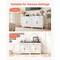 Grey Farmhouse Coffee Bar Cabinet with Drawer and 2 Barn Doors Sideboard